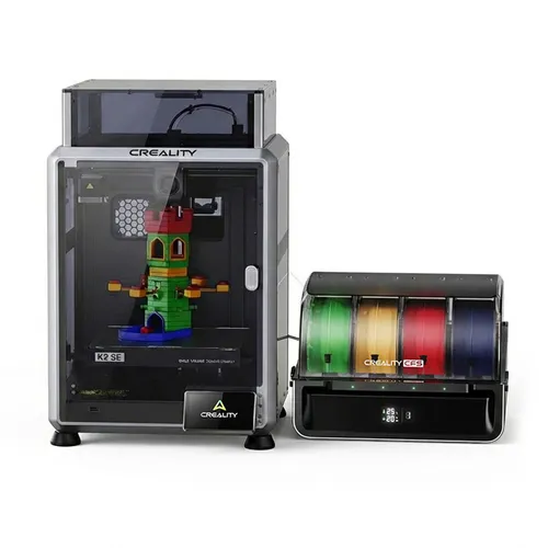 Creality K2 SE Combo 3D Printer with Enclosure, 500mm/s Speed, 0.1mm Precision, 220×215×245mm Build Volume, Auto Leveling, 300°C Nozzle for Multi-Material Printing