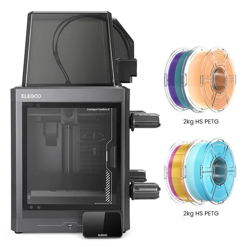Elegoo Centauri Carbon 2 Combo 3D Printer + 4kg HS PETG Filament - Orange-White/Blue-White/Pink-Yellow/Green-Purple
