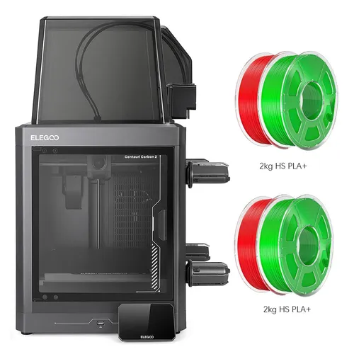 Elegoo Centauri Carbon 2 Combo 3D Printer + 4kg HS PLA+ Filament - 2kg Red/Green