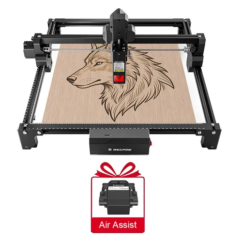 Mecpow X3S 12W Laser Engraver and Cutter, WiFi Control, 0.06×0.08mm Precision, 10000mm/min Speed, 360×360mm Work Area
