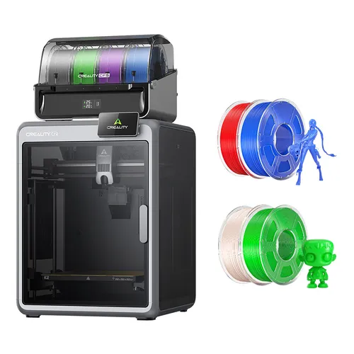 Creality K2 Combo 3D Printer + 4kg Mecpow HS PLA+ Filament - Green/Blue/Red/Flesh Color