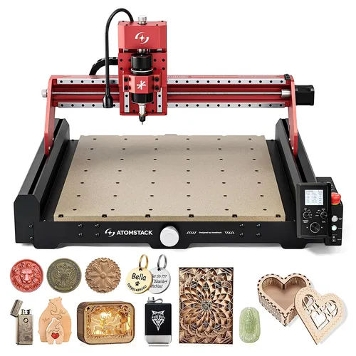 ATOMSTACK C4 Pro CNC Router Machine, 200W Spindle, 4-Axis Intelligent Control, 0.1mm Precision, 2000mm/min Speed, 12000RPM, 420x420mm Working Area, Compatible with Metal/Wood/PCB