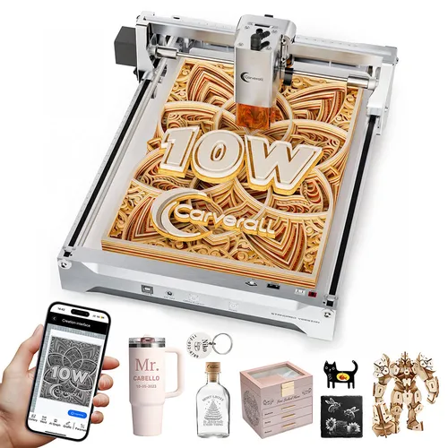 Carverall K15 Pro 10W Laser Engraver, 455nm Diode Laser, 0.01mm Ultra Precision, 15000mm/min Fast Speed, 200×300mm Large Working Area, 10000H Long Lifespan, WiFi & USB Connectivity, CutLabX/LightBurn Compatible