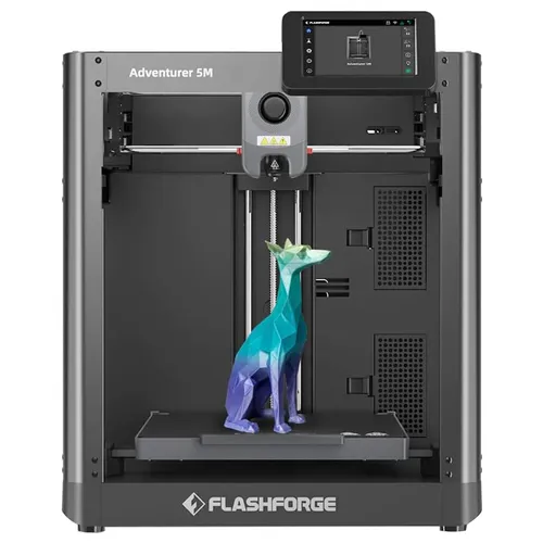 Flashforge Adventurer 5M 3D Printer, Auto Leveling, 600mm/s Max Sprinting Speed, Filament Runout Reminder, Power Loss Recovery, 4.3-inch LCD Touchscreen, WiFi Connection, 220*220*220mm