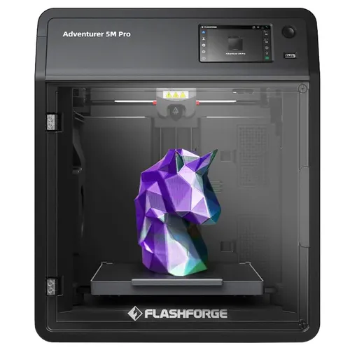Flashforge Adventurer 5M Pro 3D Printer, Auto Leveling, 600mm/s Max Printing Speed, Remote Camera Monitoring, Filament Runout Reminder, Dual Air Filtration System, Automatic Shutdown, 50dB Silent Printing, WiFi Connection, 220*220*220mm