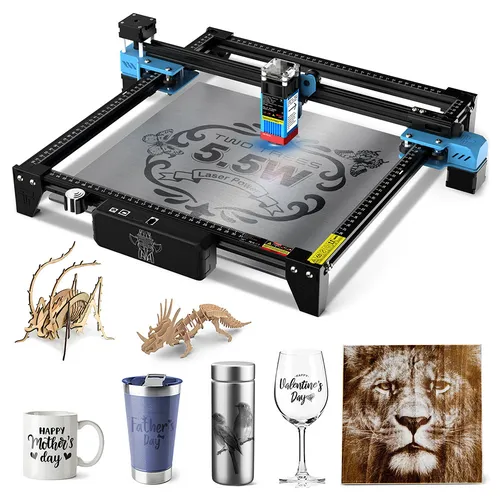 TWO TREES TTS-55 Pro 5.5W Laser Engraver, 32-bit Mainboard, 0.08*0.08mm Compressed Spot, 0.1mm Precision, 300*300mm