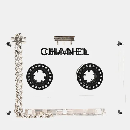 Chanel Cassette Tape One Size Clear Acrylic Minaudiere Clutch Bag