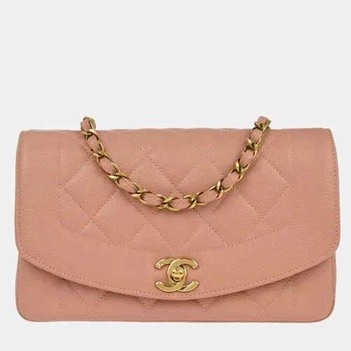 Chanel Diana Small Pink Caviar Skin Shoulder Bag