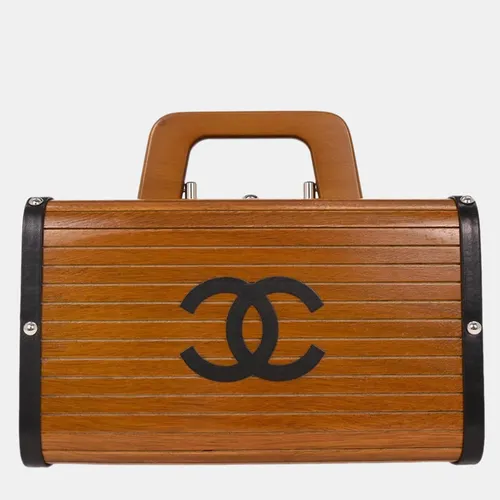 Chanel Vanity Brown Wood Bag