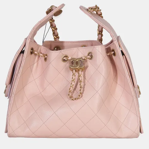 Chanel 25 Small Pink Caviar Leather Hobo Bag