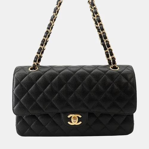 Chanel Classic Double Flap 25 Black Caviar Leather Shoulder Bag