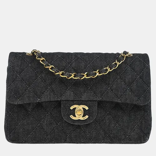 Chanel Indigo Denim Small Classic Double Flap Shoulder Bag