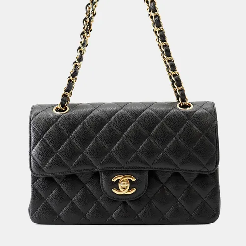Chanel Matelasse23 Flap Chain Shoulder Bag Black Caviar Leather