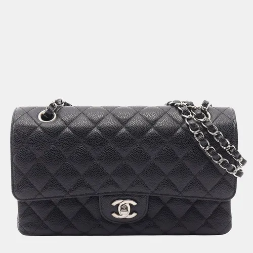 Chanel Classic Double Flap Jumbo Black Caviar Leather Shoulder Bag