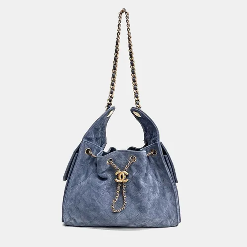 Chanel Blue Suede Chanel Suede 25 Bag