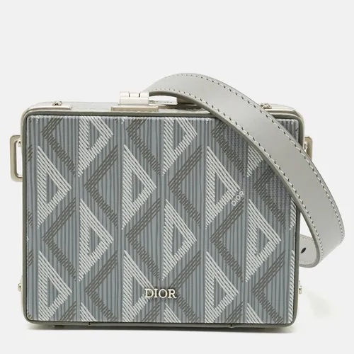 Dior CD Diamond Lock Case Grey Mini Coated
