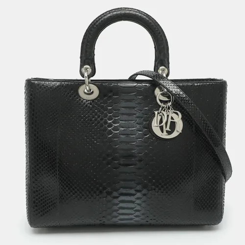 Dior Lady Dior Large Anthracite Python