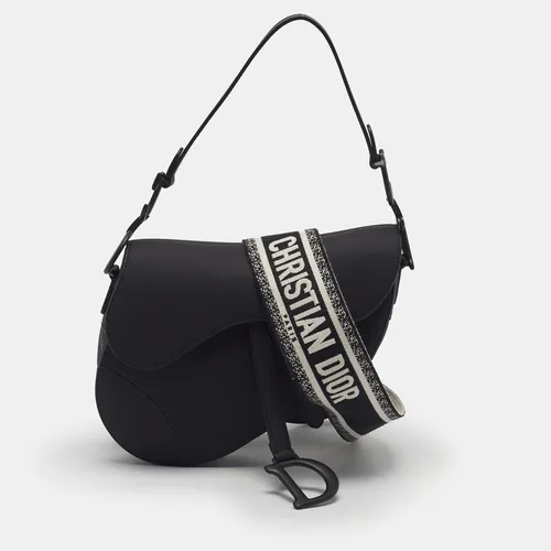 Dior Saddle Matte Black Leather Shoulder