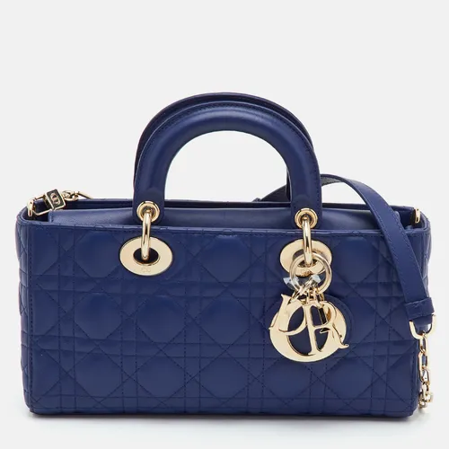 Dior Lady D-Joy Medium Navy Blue Cannage