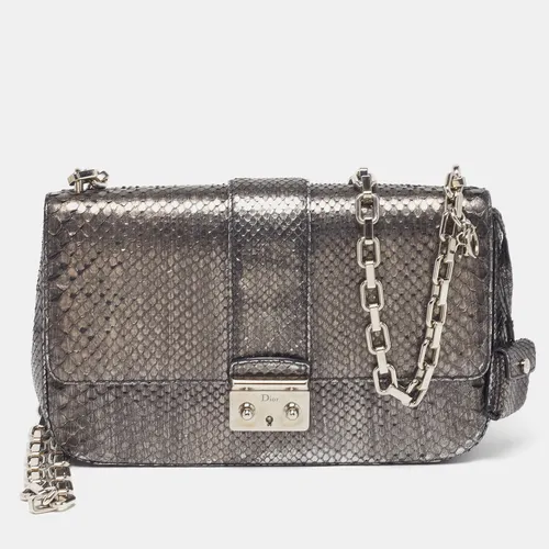 Dior Miss Dior Flap Medium Metallic Grey