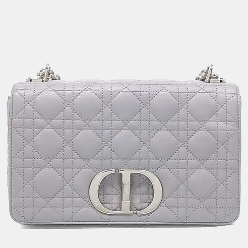 Dior Caro Medium Grey Calfskin Leather