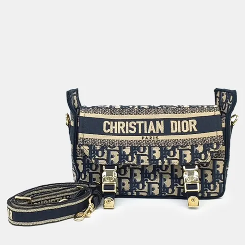 Dior Dior Oblique Small Beige Navy Blue