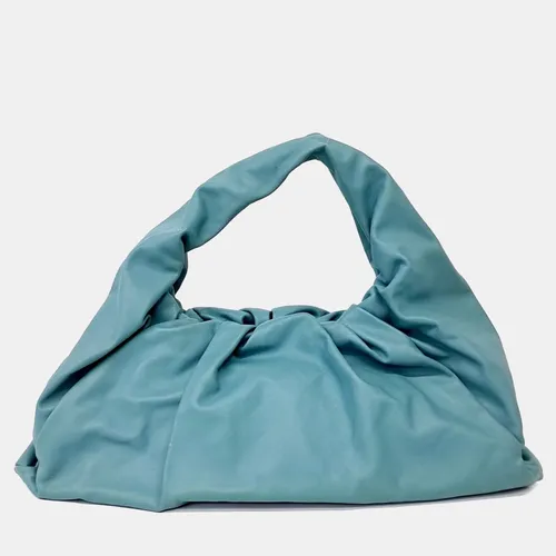 Bottega Veneta Blue Leather Hobo Pouch Bag