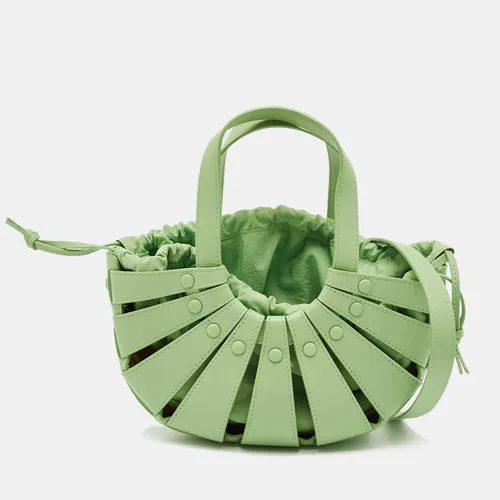 Bottega Veneta Shell Small Green Leather
