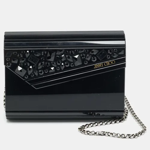 Jimmy Choo Candy Black Acrylic and Leather
