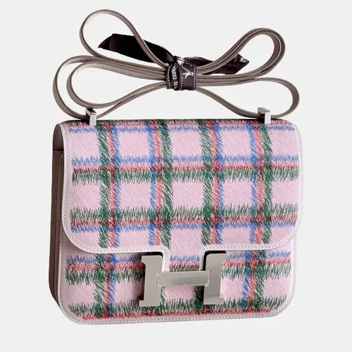 Hermes Constance 19 Pink Multicolor Tweed