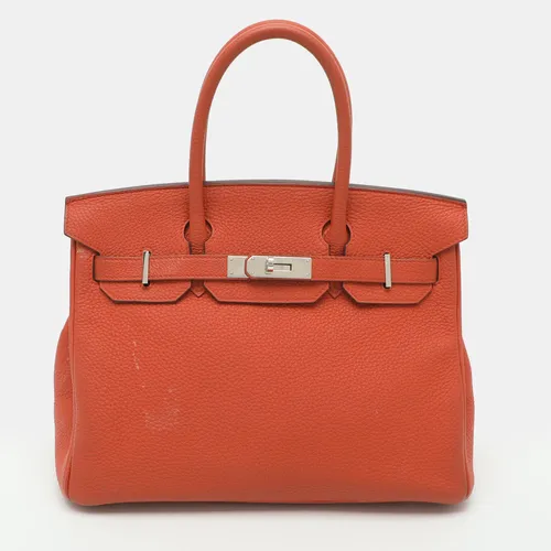 Hermès Birkin 30 Palladium Finish Orange