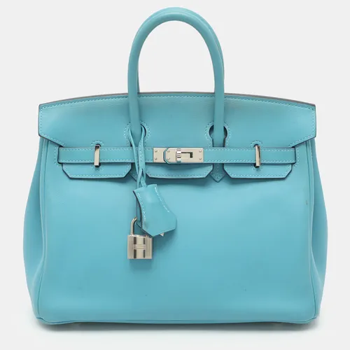 Hermes Birkin 25 Palladium Finish Bleu du