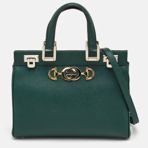 Gucci Zumi Small Dark Green Grain Leather