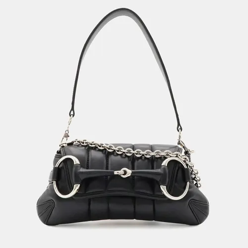 Gucci Horsebit Chain Small Black Quilted
