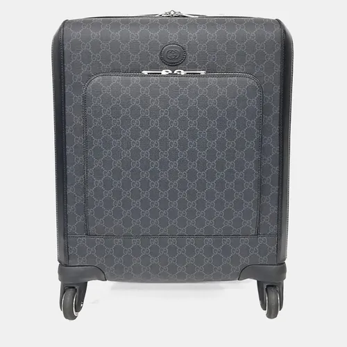 Gucci GG Supreme Carry-On Suitcase Grey