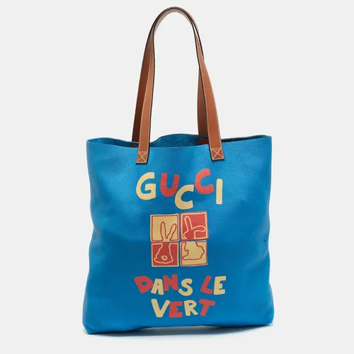 Gucci Dans Vert Blue/Brown Soft Leather