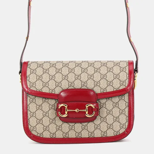Gucci Horsebit 1955 Medium Beige Red GG