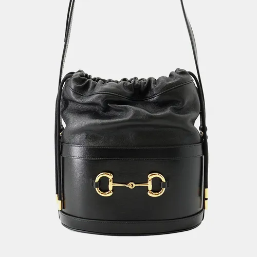 Gucci 1955 Horsebit Black Leather Bucket