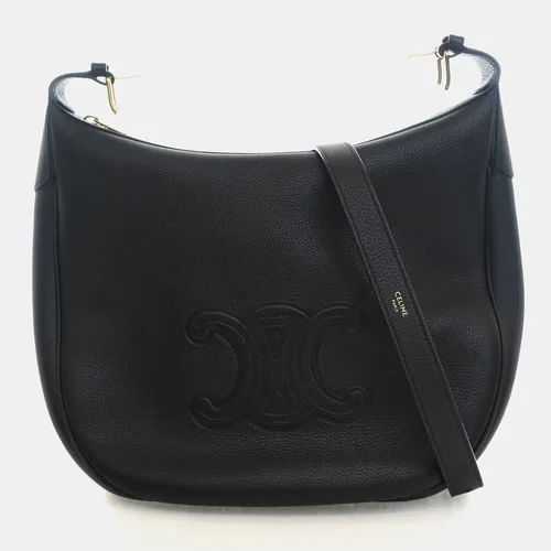 Celine Medium Cuir Triomphe Heloise Black