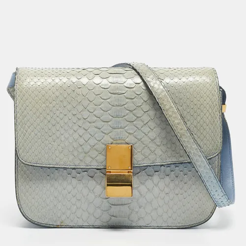 Celine Light Blue Python Medium Classic