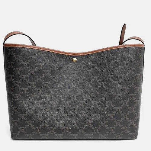 Celine Brown PVC Triumph Soft Shopper Bag