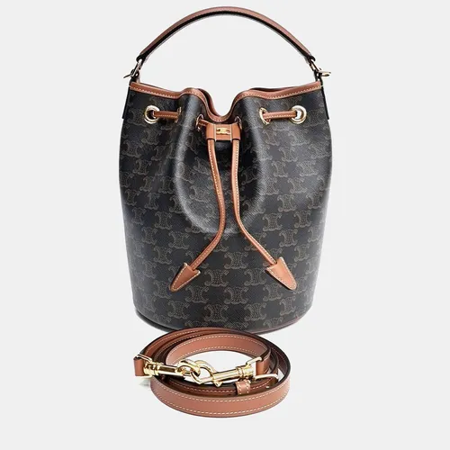 Celine Triomphe Clara Small Brown Triomphe