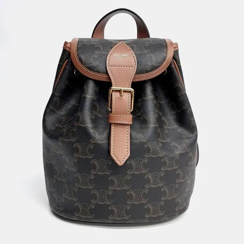 Celine Folco Mini Tan Triomphe Canvas
