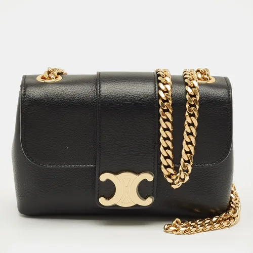 Celine Black Leather Mini Victoire