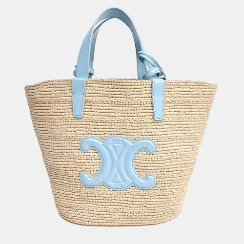 Celine Medium Triomphe Panier Beige Blue