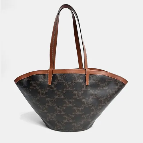 Celine Triomphe Cuffin Medium Brown PVC