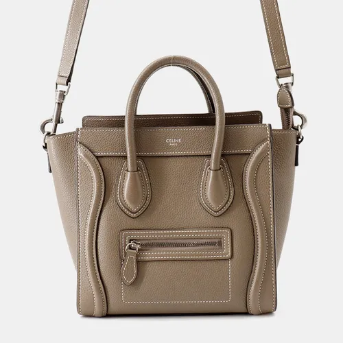Celine Luggage Nano Greige Grained