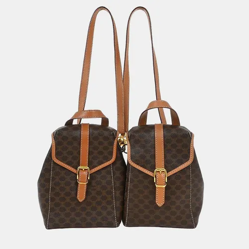 Celine Macadam Twin Mini Brown PVC Leather