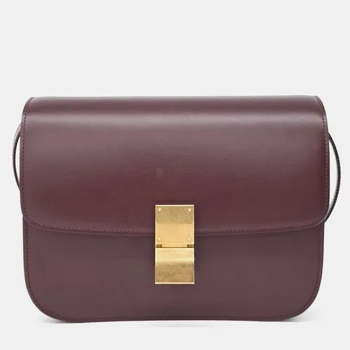 Celine Classic Box Medium Burgundy