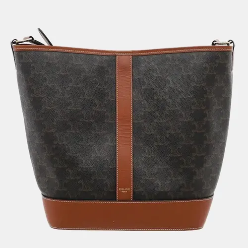 Celine Triomphe Medium Tan Monogram Canvas